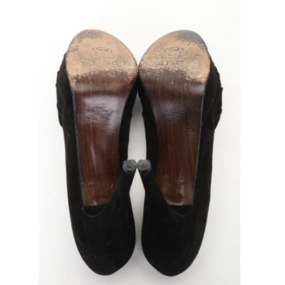 Stuart Weitzman Suede Peep Toe Heels - Size‎ 9.5 - Picture 6 of 8